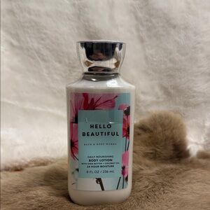 Bath & Body Works Hello Beautiful Lotion with Pink and Blue Design